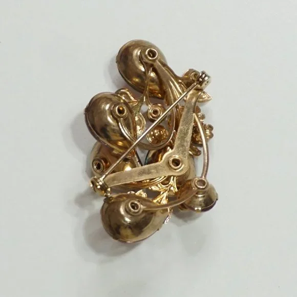 2/$30 - Vintage Gold Amethyst Brooch - Picture 3 of 4